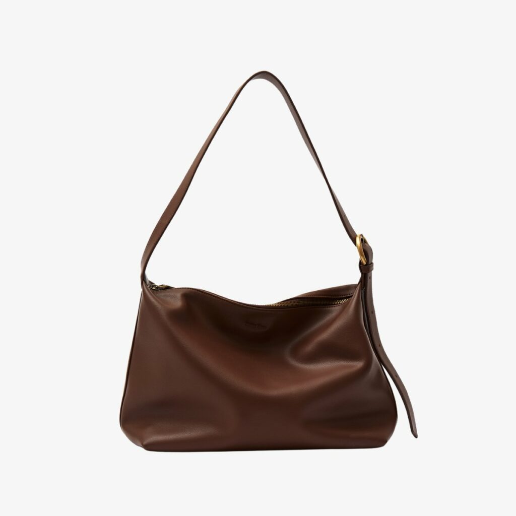 soft candy leather tote bag with stylish design coffee